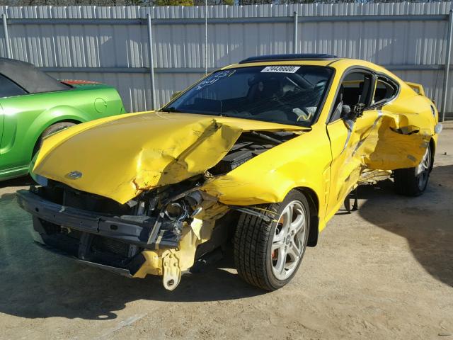 KMHHN65F76U188548 - 2006 HYUNDAI TIBURON GT YELLOW photo 2