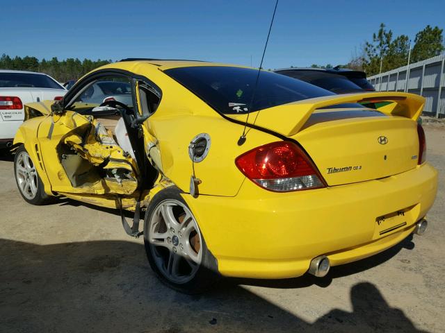 KMHHN65F76U188548 - 2006 HYUNDAI TIBURON GT YELLOW photo 3