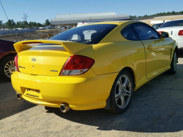 KMHHN65F76U188548 - 2006 HYUNDAI TIBURON GT YELLOW photo 4