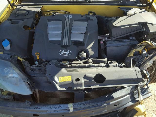 KMHHN65F76U188548 - 2006 HYUNDAI TIBURON GT YELLOW photo 7