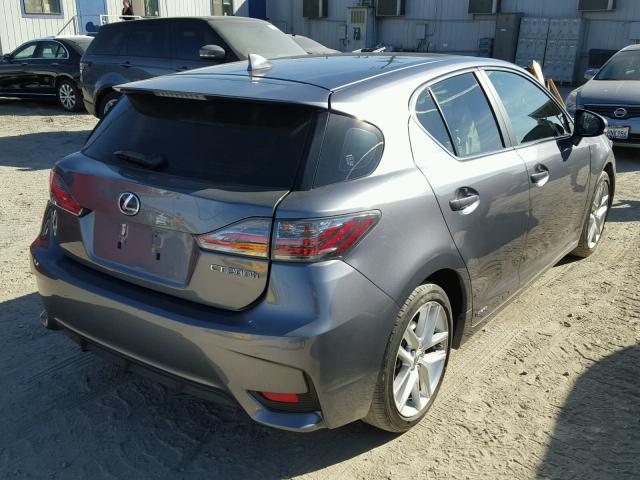 JTHKD5BH3F2210665 - 2015 LEXUS CT 200 GRAY photo 4