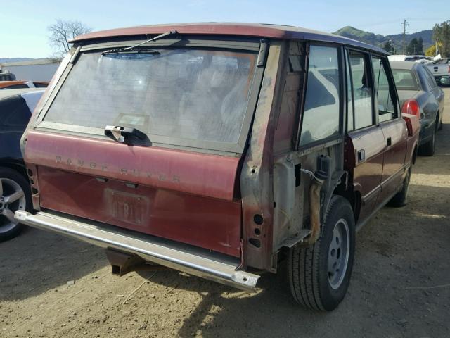 SALHV1240MA602769 - 1991 LAND ROVER RANGE ROVE BURGUNDY photo 4