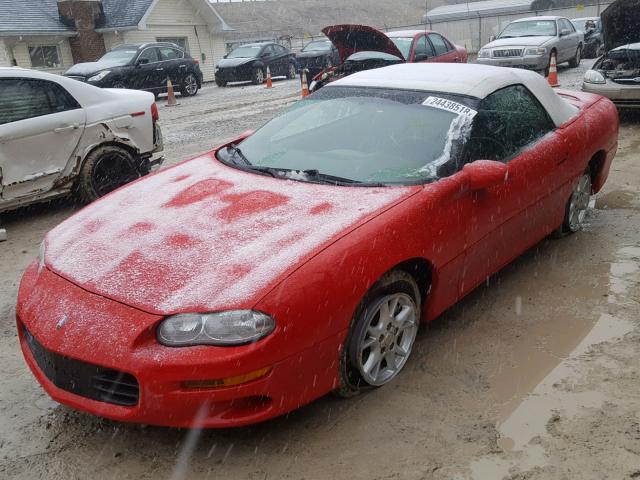 2G1FP32K322124179 - 2002 CHEVROLET CAMARO RED photo 2