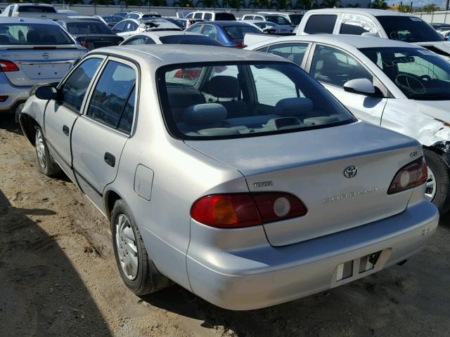 1NXBR12E11Z529153 - 2001 TOYOTA COROLLA CE SILVER photo 3