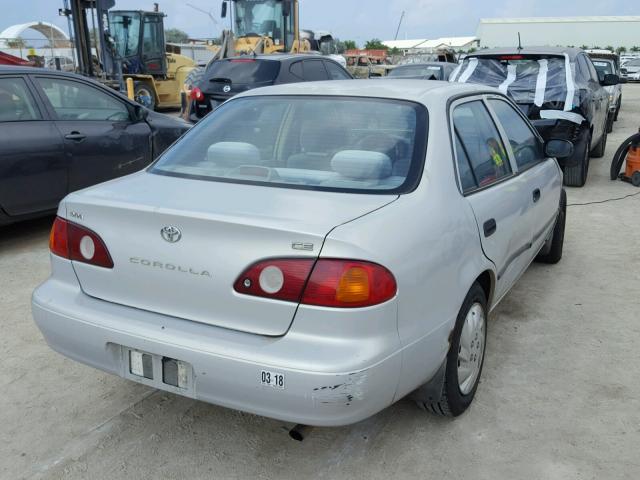 1NXBR12E11Z529153 - 2001 TOYOTA COROLLA CE SILVER photo 4