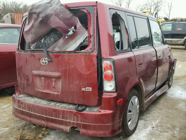 JTLKT324264108384 - 2006 TOYOTA SCION XB MAROON photo 4