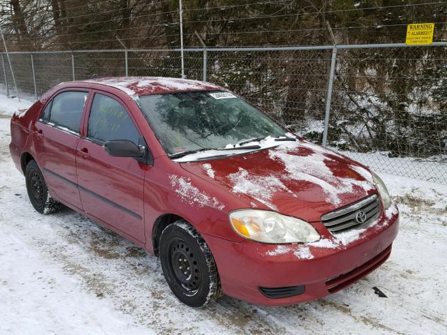 1NXBR32E23Z018596 - 2003 TOYOTA COROLLA CE RED photo 1