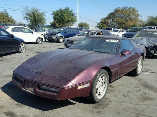 1G1YY2388L5107256 - 1990 CHEVROLET CORVETTE MAROON photo 2