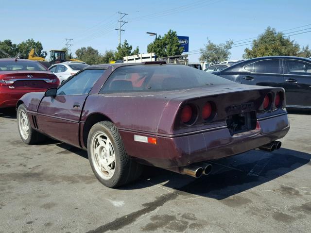 1G1YY2388L5107256 - 1990 CHEVROLET CORVETTE MAROON photo 3