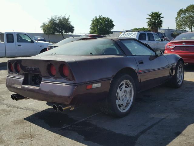 1G1YY2388L5107256 - 1990 CHEVROLET CORVETTE MAROON photo 4