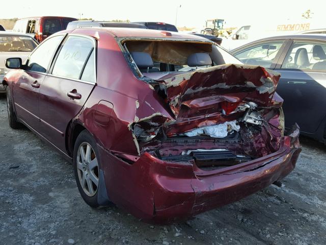 1HGCM66555A026684 - 2005 HONDA ACCORD EX BURGUNDY photo 3