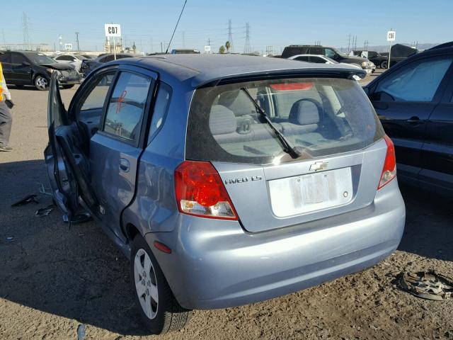 KL1TD66636B672056 - 2006 CHEVROLET AVEO BASE BLUE photo 3