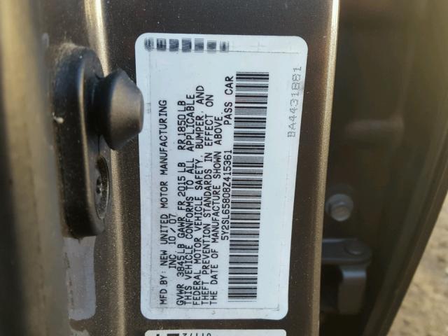 5Y2SL65808Z415361 - 2008 PONTIAC VIBE GRAY photo 10