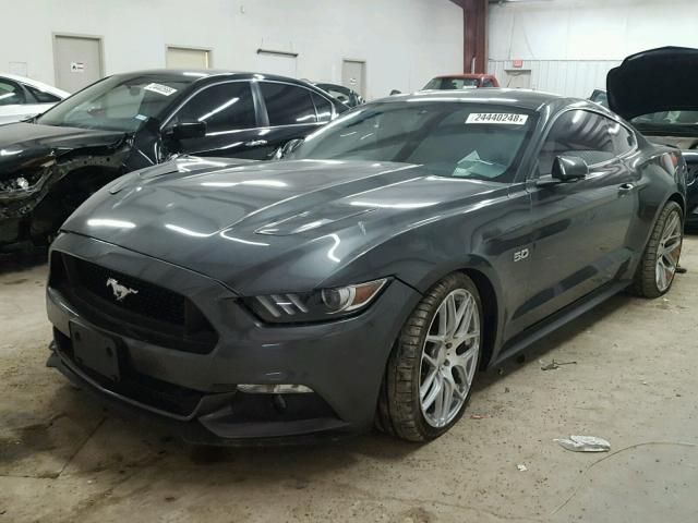 1FA6P8CF2H5259615 - 2017 FORD MUSTANG GT CHARCOAL photo 2