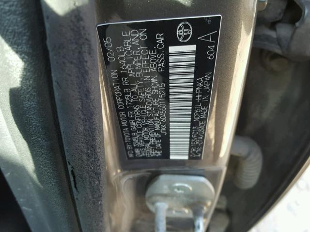 JTKKT604550115215 - 2005 TOYOTA SCION XA GRAY photo 10