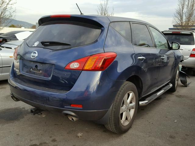 JN8AZ1MU8AW016463 - 2010 NISSAN MURANO S BLUE photo 4