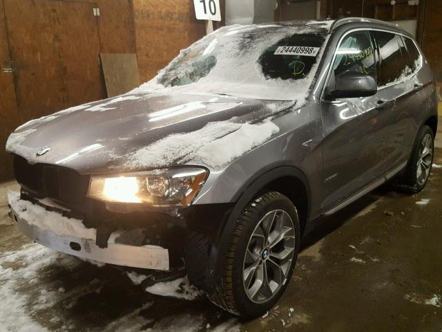 5UXWX9C55H0T15565 - 2017 BMW X3 XDRIVE2 GRAY photo 2