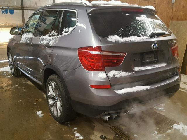 5UXWX9C55H0T15565 - 2017 BMW X3 XDRIVE2 Серый фото 3
