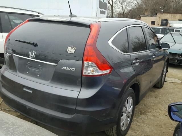 2HKRM4H72CH601356 - 2012 HONDA CR-V EXL GRAY photo 4