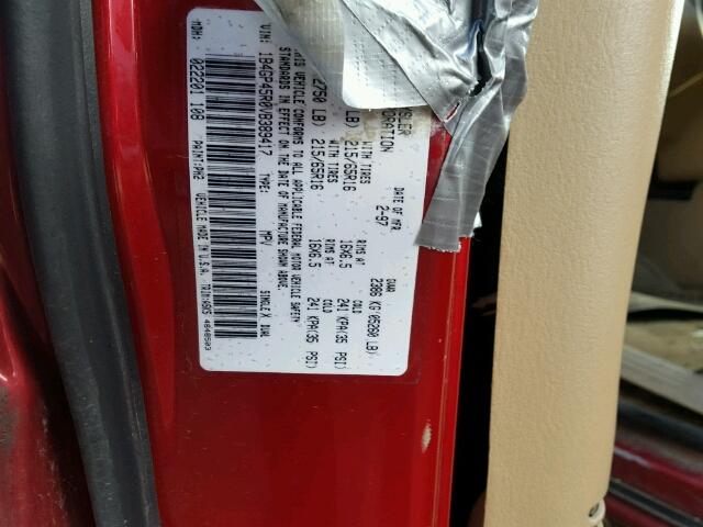 1B4GP45R0VB389417 - 1997 DODGE CARAVAN SE RED photo 10