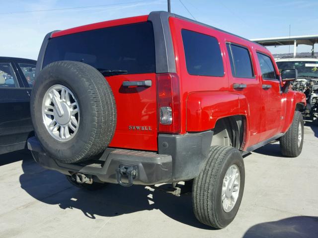 5GTDN136268315202 - 2006 HUMMER H3 RED photo 4