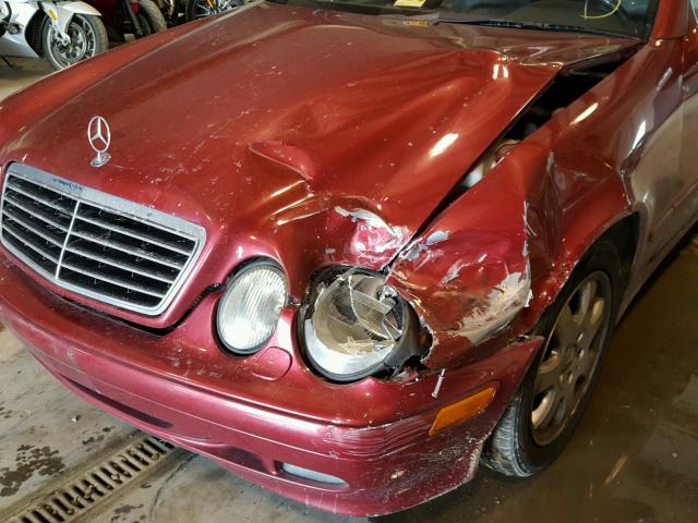 WDBLK65G51T056496 - 2001 MERCEDES-BENZ CLK 320 MAROON photo 9