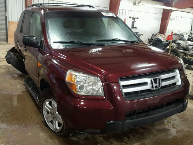 5FNYF18107B021351 - 2007 HONDA PILOT LX BURGUNDY photo 1