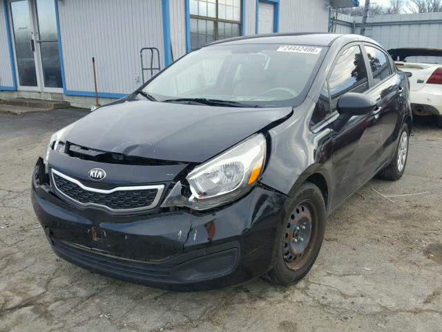 KNADN4A39D6169193 - 2013 KIA RIO EX BLACK photo 2