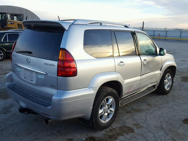 JTJBT20X670135628 - 2007 LEXUS GX 470 SILVER photo 4