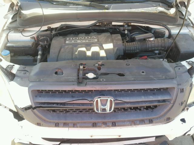 2HKYF18565H552152 - 2005 HONDA PILOT EXL WHITE photo 7