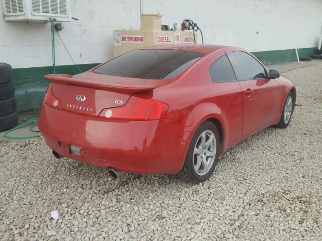 JNKCV54E44M805062 - 2004 INFINITI G35 RED photo 4