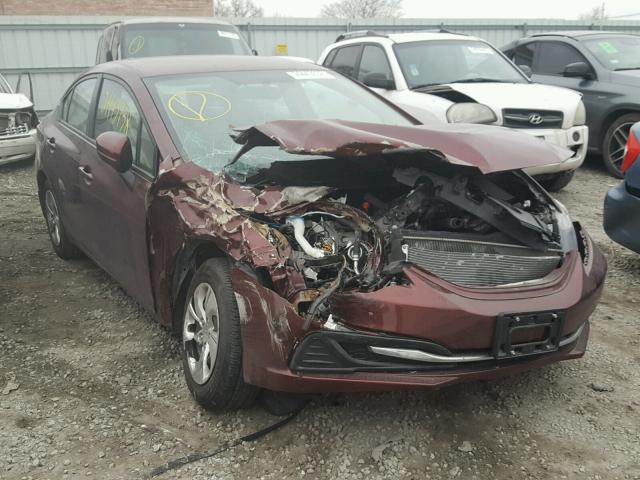 2HGFB2F50EH522358 - 2014 HONDA CIVIC LX BURGUNDY photo 1