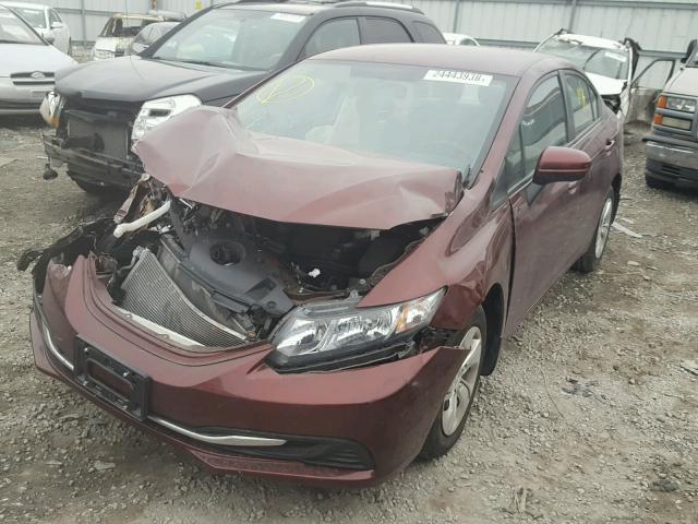 2HGFB2F50EH522358 - 2014 HONDA CIVIC LX BURGUNDY photo 2