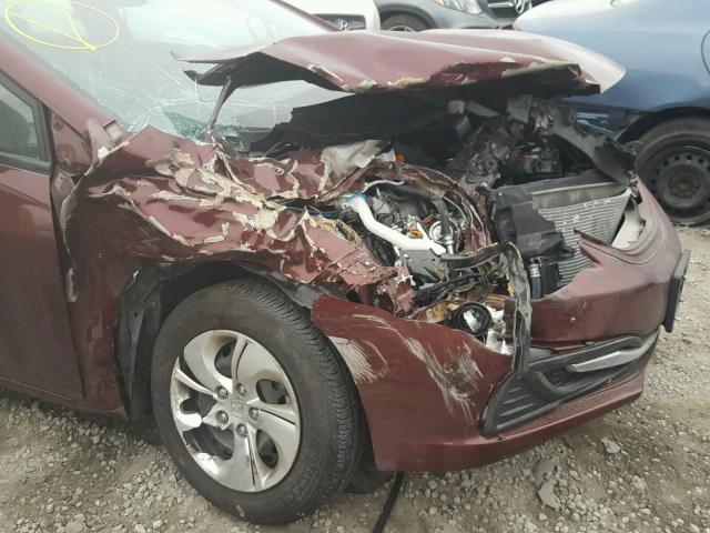 2HGFB2F50EH522358 - 2014 HONDA CIVIC LX BURGUNDY photo 9