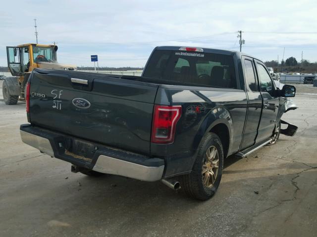 1FTEX1EP5FFA51464 - 2015 FORD F150 SUPER GREEN photo 4