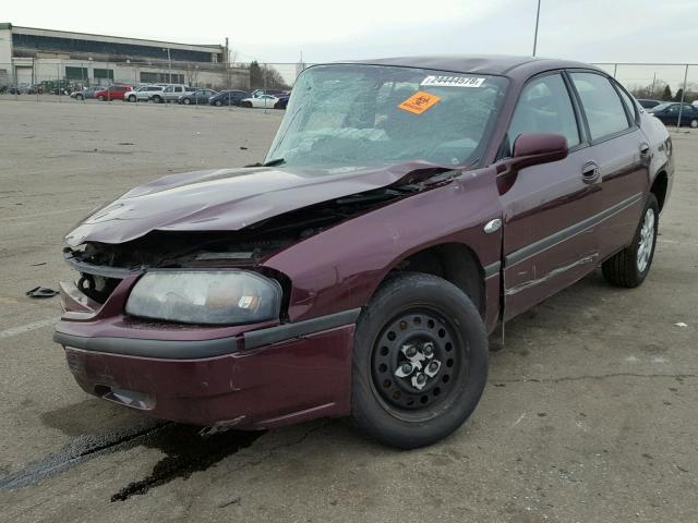 2G1WF52E549343390 - 2004 CHEVROLET IMPALA 栗色 照片 2