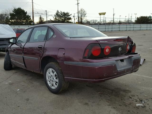 2G1WF52E549343390 - 2004 CHEVROLET IMPALA MAROON photo 3