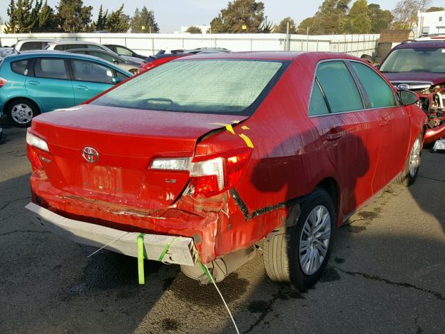 4T4BF1FK2CR234175 - 2012 TOYOTA CAMRY BASE RED photo 4