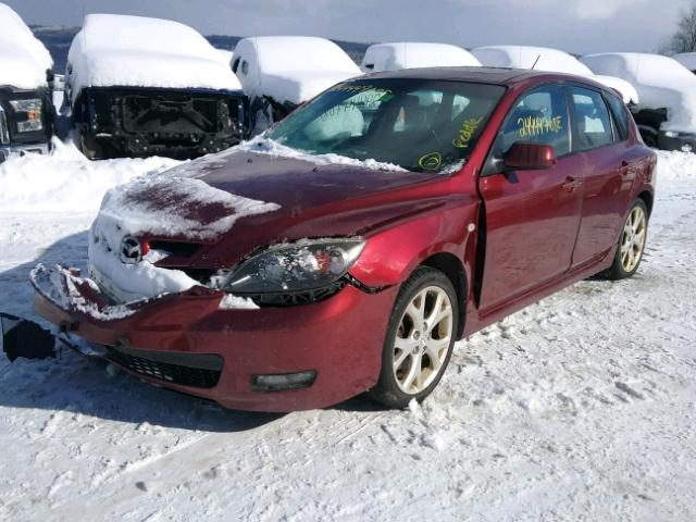 JM1BK344681106007 - 2008 MAZDA 3 HATCHBAC MAROON photo 2