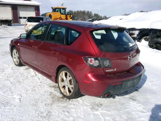 JM1BK344681106007 - 2008 MAZDA 3 HATCHBAC MAROON photo 3