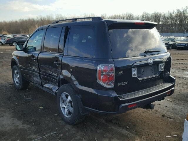 5FNYF18576B007657 - 2006 HONDA PILOT EX BLACK photo 3