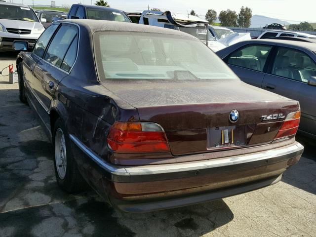 WBAGJ8325VDM06358 - 1997 BMW 740 IL MAROON photo 3