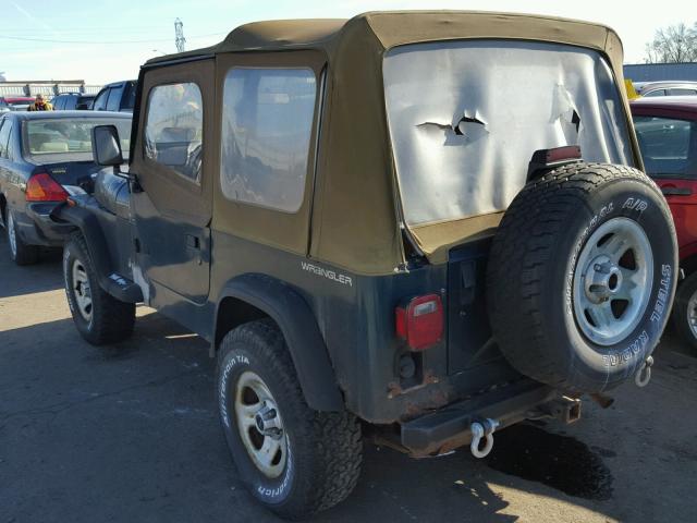 1J4FY19PXSP319029 - 1995 JEEP WRANGLER / GREEN photo 3