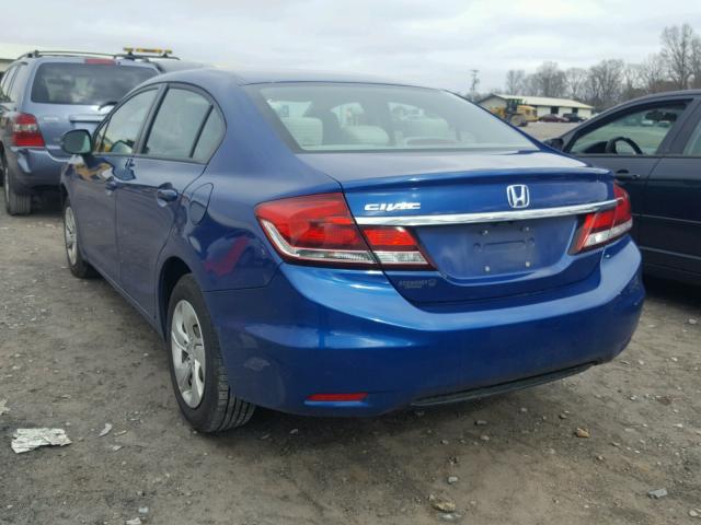 19XFB2F5XDE073893 - 2013 HONDA CIVIC LX BLUE photo 3