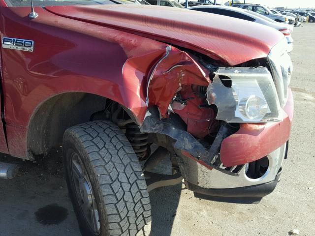 1FTPX14567KD51919 - 2007 FORD F150 RED photo 9