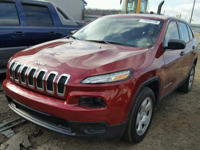 1C4PJLAB2HW527317 - 2017 JEEP CHEROKEE S RED photo 2