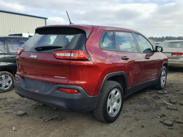 1C4PJLAB2HW527317 - 2017 JEEP CHEROKEE S RED photo 4