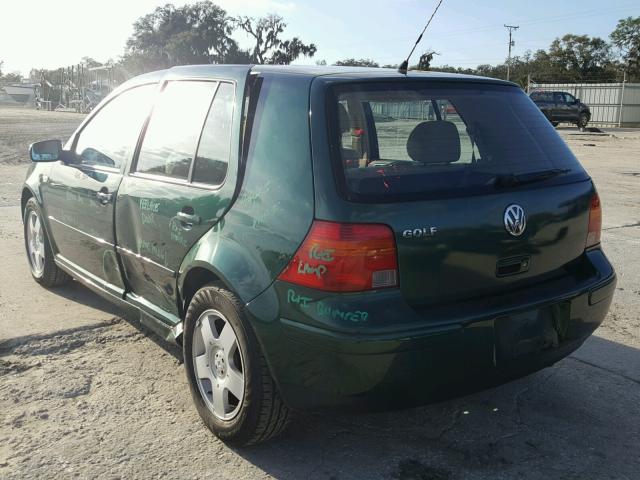 9BWGS21J614002041 - 2001 VOLKSWAGEN GOLF GLS GREEN photo 3