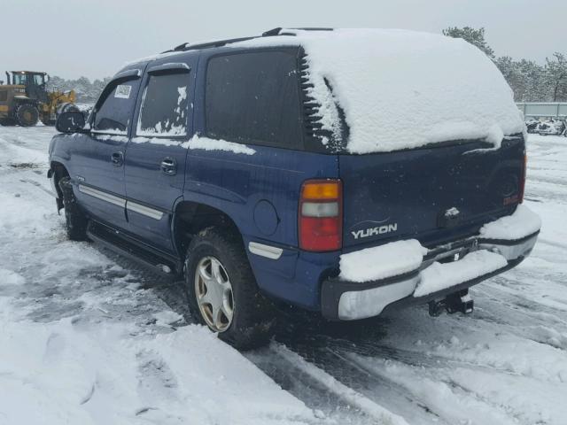 1GKEK13TX1J168787 - 2001 GMC YUKON BLUE photo 3