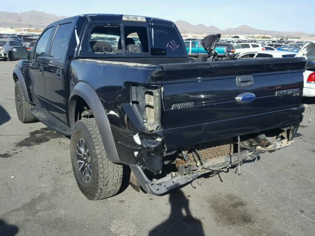 1FTFW1R62DFA67563 - 2013 FORD F150 SVT R BLACK photo 3